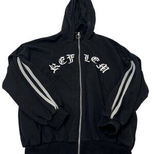 REFLEM Zip Up Hoodie in Black